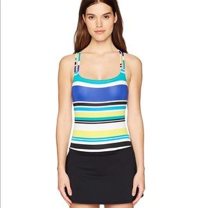 Nautica Cross Back Swim Dress One Piece Swimsuit